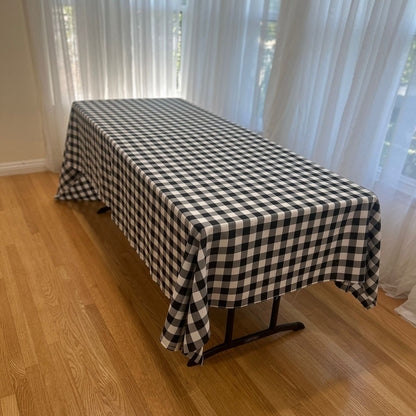 Gingham Checkered Poly Poplin Tablecloth 60 x 108 Inch
