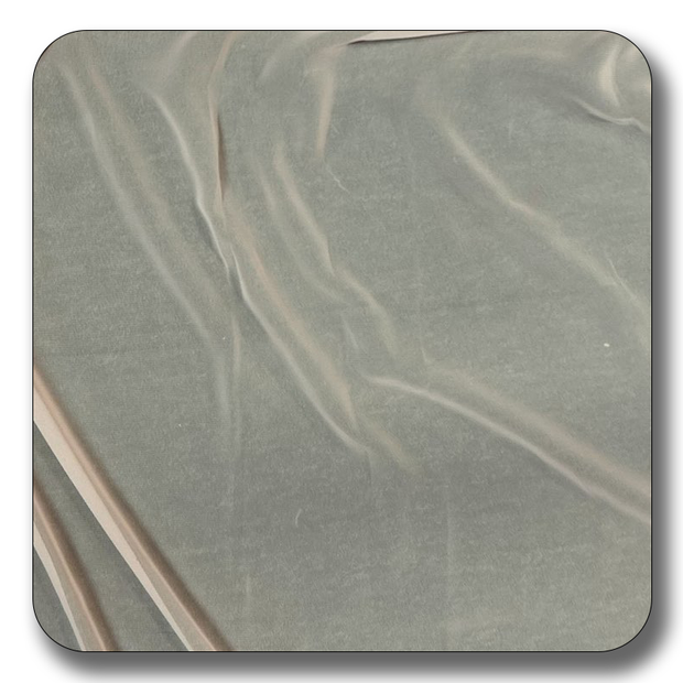 Close-up view of soft polyester chiffon fabric, showcasing its lightweight and durable texture, sold by the yard.