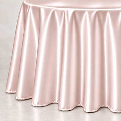 Bridal Satin Round Tablecloth - 120 Inch Linen