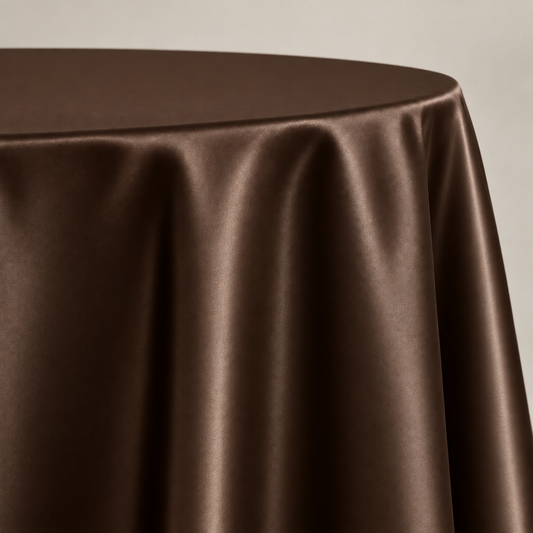Bridal Satin Round Tablecloth - 120 Inch Linen