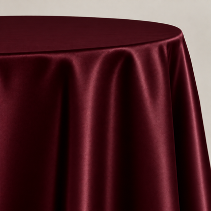 Bridal Satin Round Tablecloth - 120 Inch Linen
