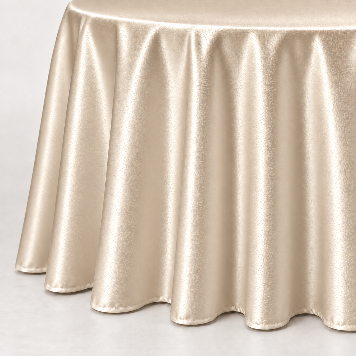 Bridal Satin Round Tablecloth - 120 Inch Linen
