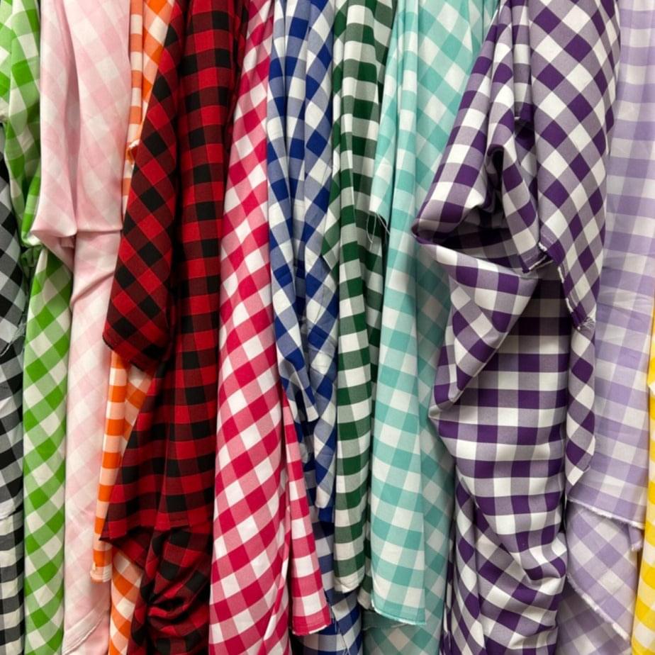 5 Yards Buffalo Print Checkered Poly Poplin -wholesale