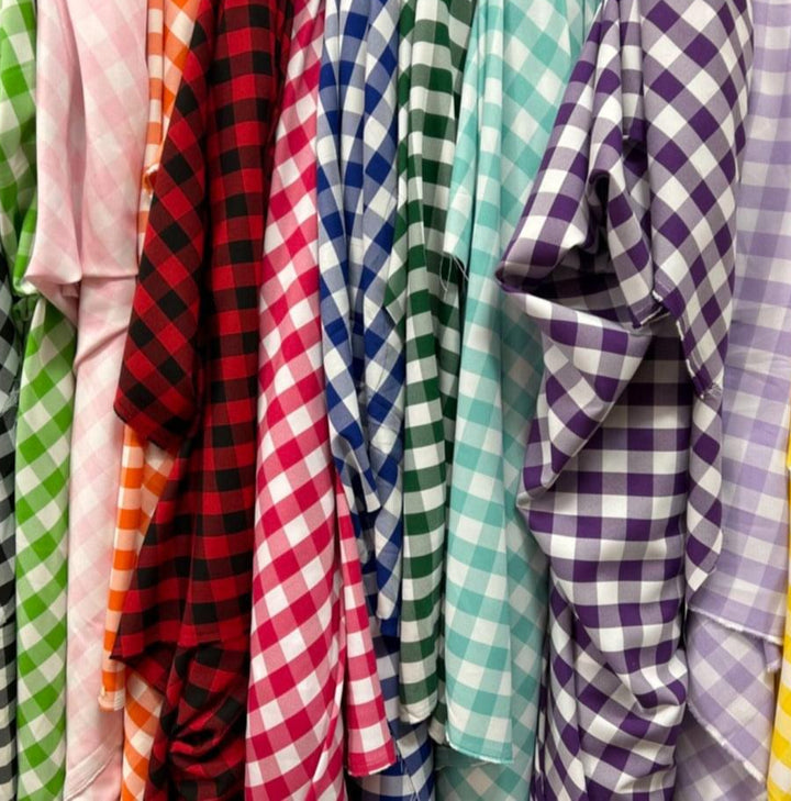 Checkered Poly Poplin 5 yards