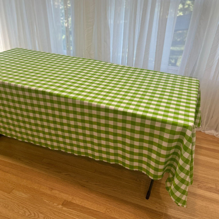 Polyester Gingham Checkered Poly Poplin Tablecloth 60 x 120 Inch – Free Shipping