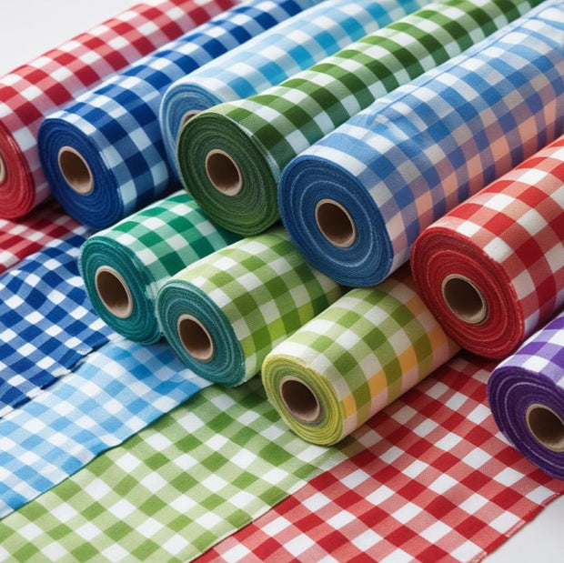 Checkered Poly Poplin 5 yards