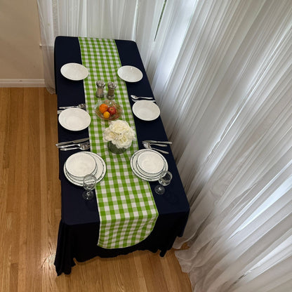 Polyester Buffalo Plaid Checkered Table Runner 14 Inches by 108 Inches