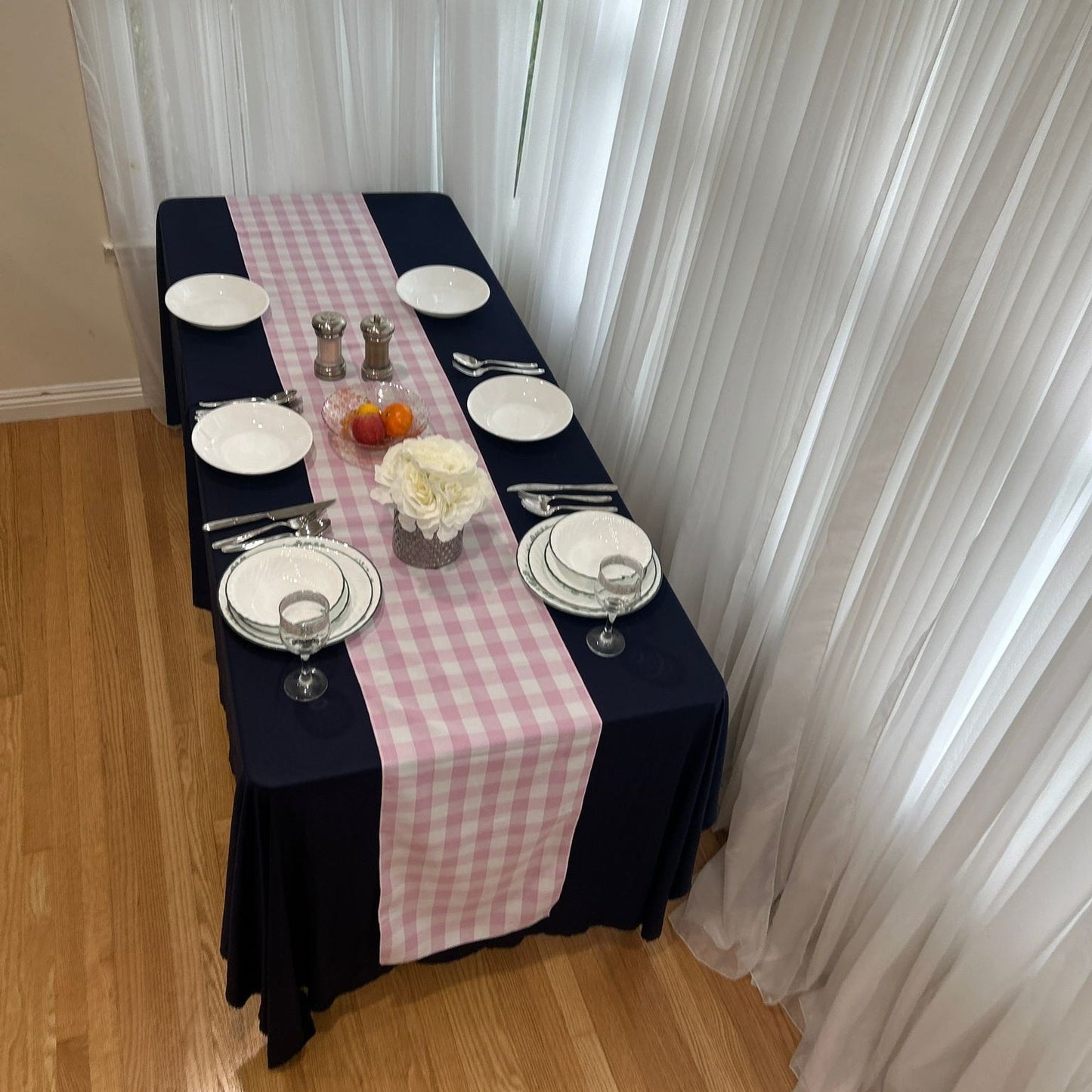 Polyester Buffalo Plaid Checkered Table Runner 14 Inches by 108 Inches