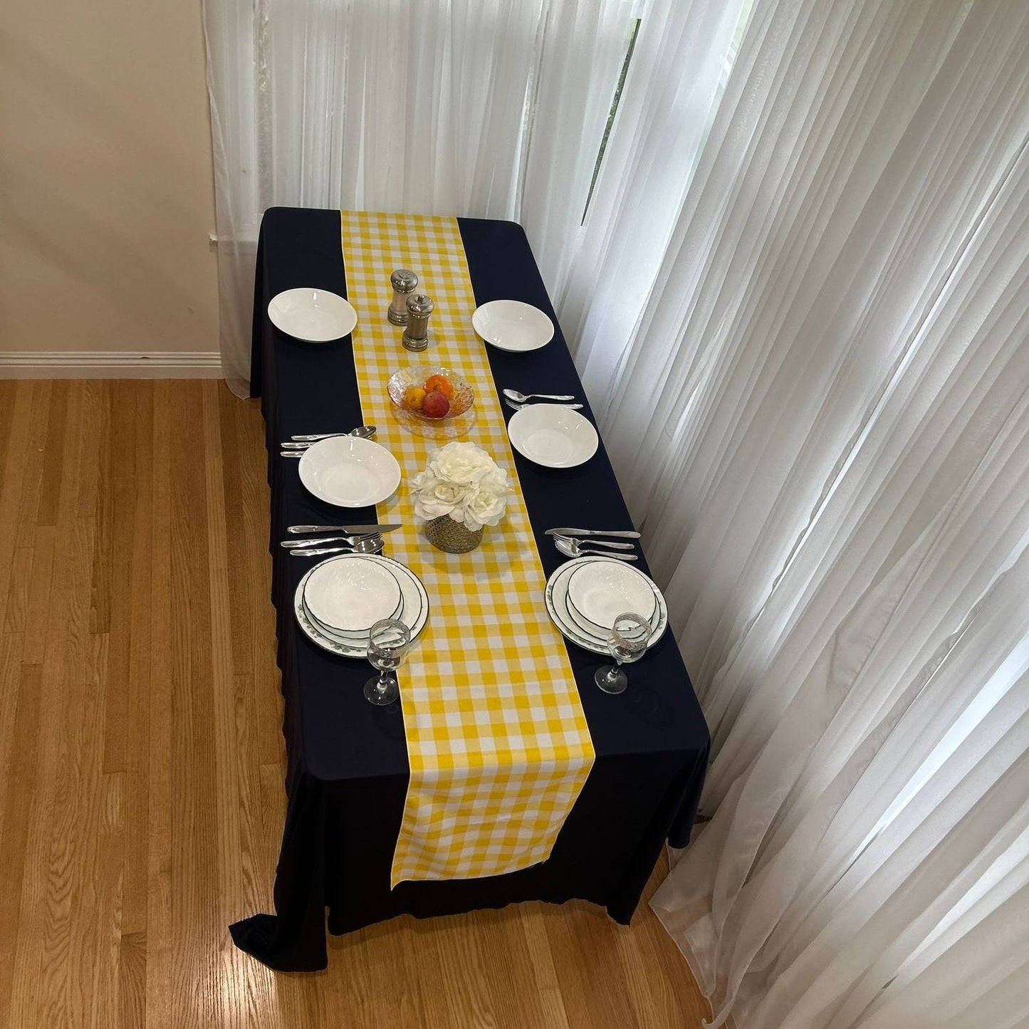 Polyester Buffalo Plaid Checkered Table Runner 14 Inches by 108 Inches