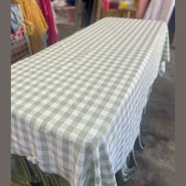 Polyester Gingham Checkered Poly Poplin Tablecloth 60 x 120 Inch – Free Shipping