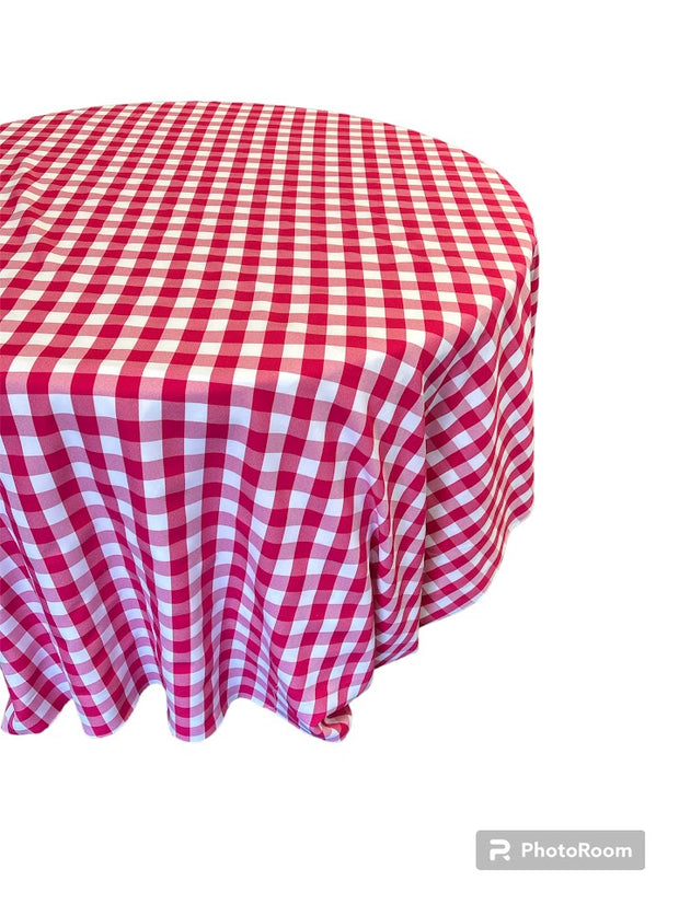 Checkered one inch Tablecloth - 120'' Round
