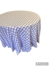 Checkered one inch Tablecloth - 120'' Round