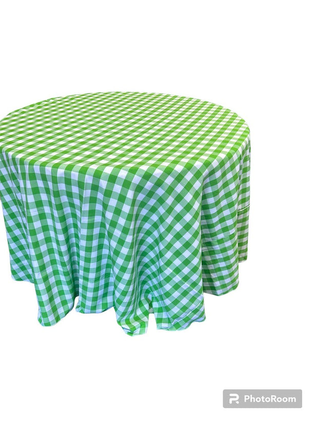 Checkered one inch Tablecloth - 120'' Round
