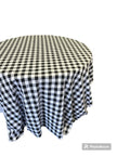 Checkered one inch Tablecloth - 120'' Round