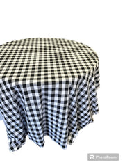 Checkered one inch Tablecloth - 120'' Round