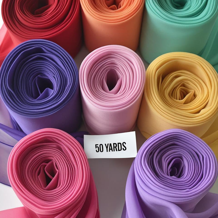 Polyester 50 Yard Continuous Pieces × 60” Chiffon Roll (30+ Colors) – Sheer Wedding Draping – Free Shipping