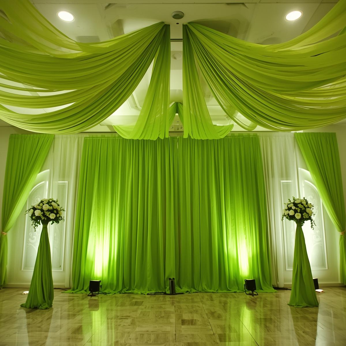 Chiffon Pre-Cut Draping Panels – Flat-Cut Fabric Only (30+ Colors, 5FT Wide)
