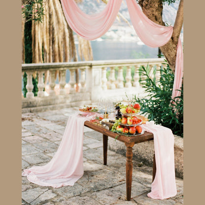 10 Yard Continuous Pieces Chiffon Fabric Polyester -Sheer & Lightweight for Backdrops, Decor & Dresses | Free Shipping