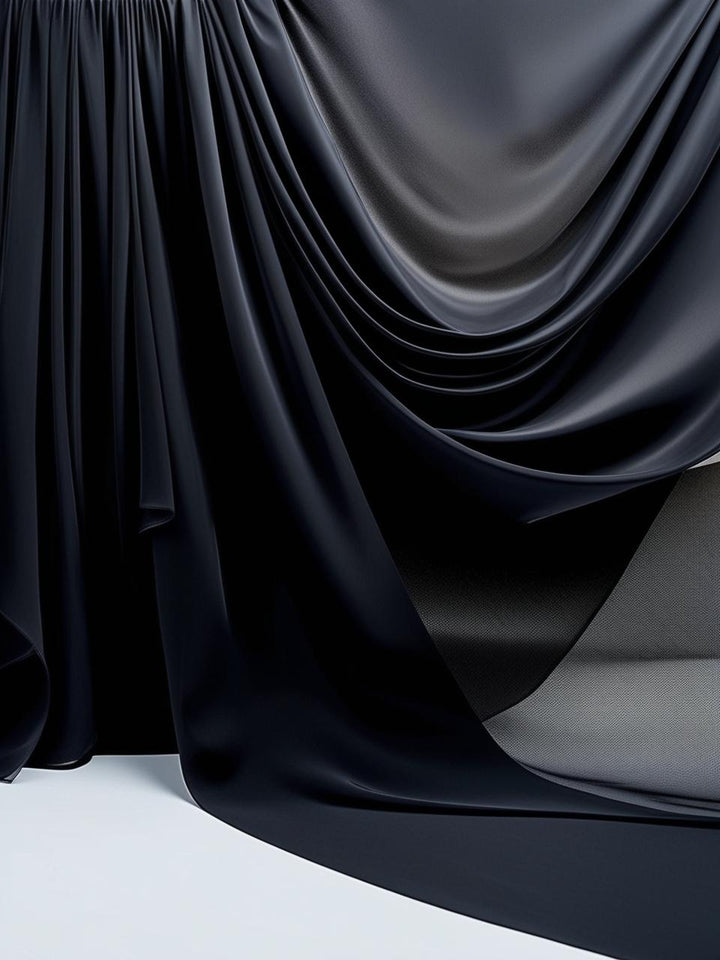 Polyester 50 Yards – 60” Wide Black Chiffon Roll | Draping, Curtains, Dresses & Event Décor – Free Shipping