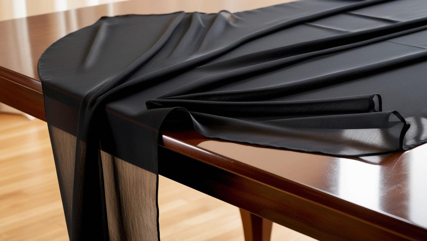 50 Yards – 60” Wide Black Chiffon Polyester Roll | Draping, Curtains, Dresses & Event Décor – Free Shipping