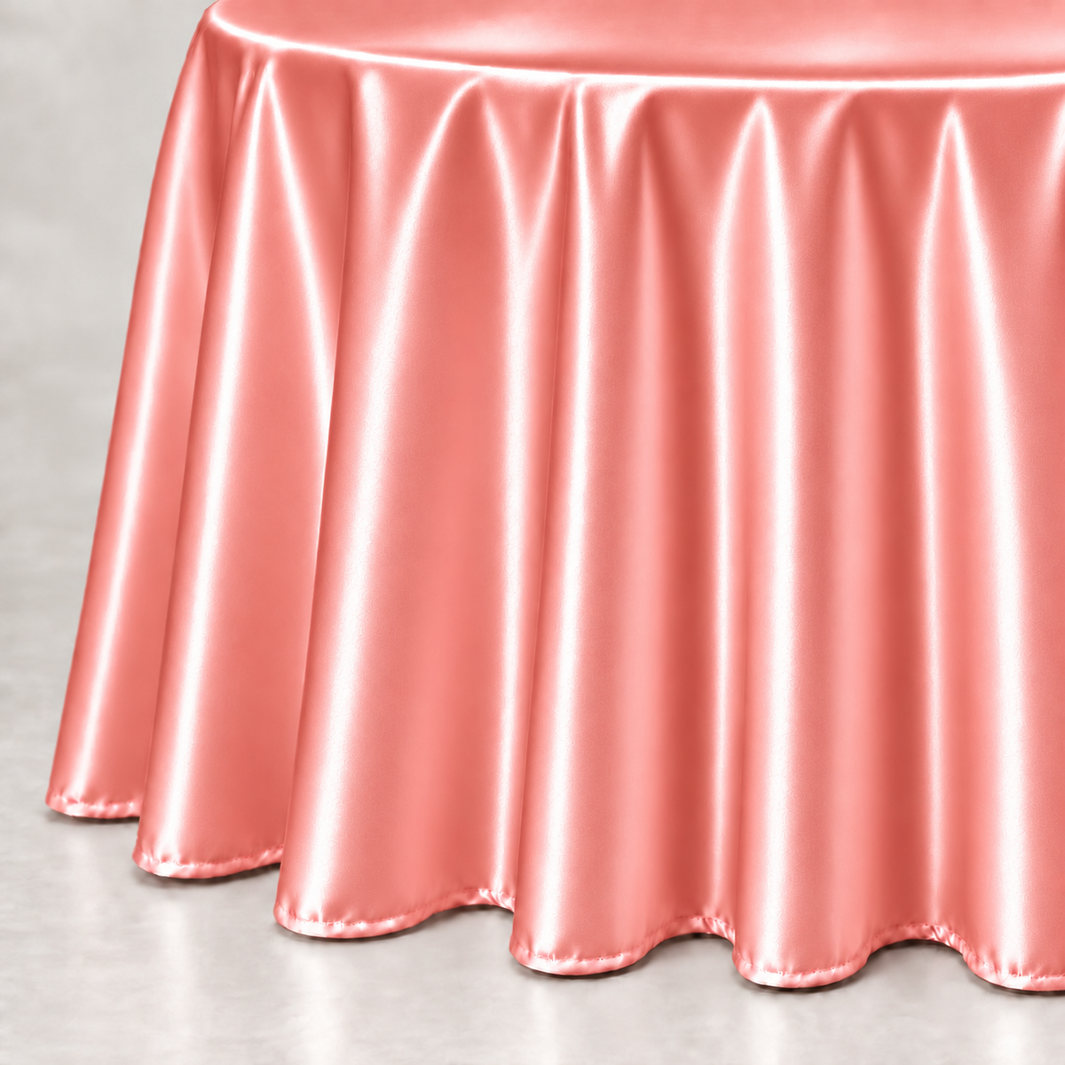 Bridal Satin Round Tablecloth - 120 Inch Linen
