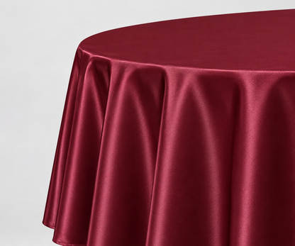Bridal Satin Round Tablecloth - 120 Inch Linen