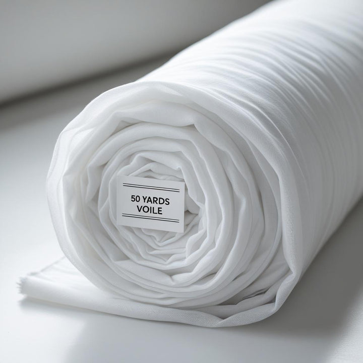 50 Yards Voile Fabric Roll – 118” Wide Sheer Wholesale Draping for Weddings & Events – Free Shipping