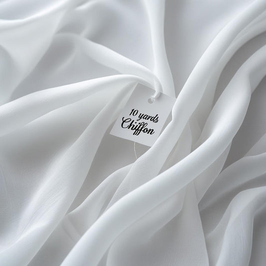 10 Yard Continuous Pieces – 60" Wide White Sheer Polyester Chiffon Fabric for Event Decor & Dresses | Free Shipping