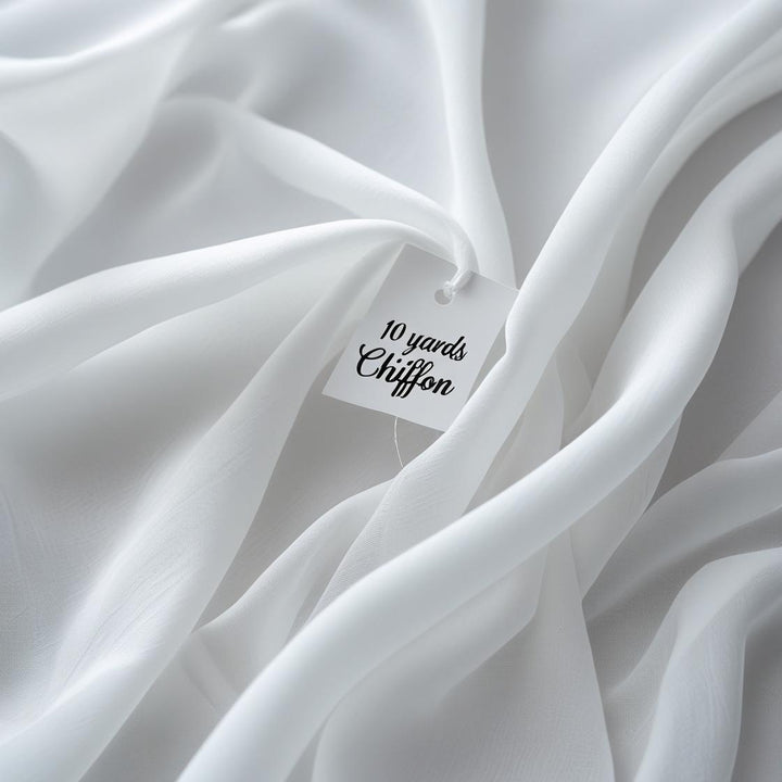 Polyester 10 Yard Continuous Pieces – 60" Wide White Sheer Chiffon for Event Decor & Dresses | Free Shipping – Free Shipping