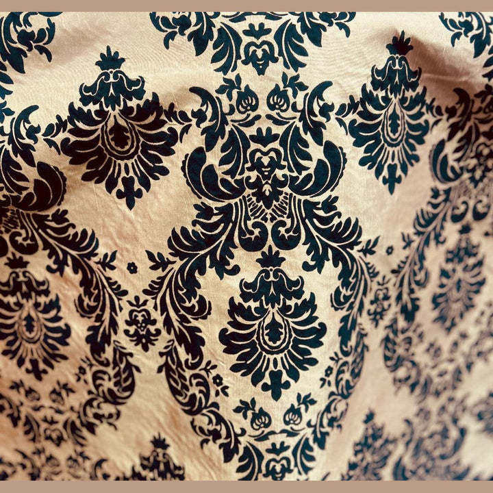 Damask Flocking Taffeta fabric by the yard - New Star Fabrics