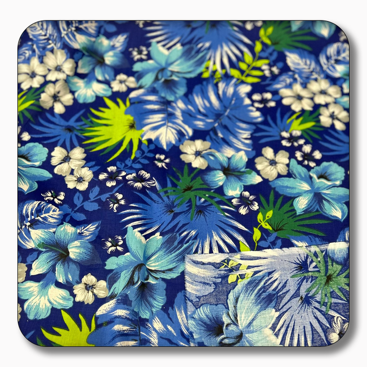 Hawaiian Print Poly Cotton Fabric - Sold by the Yard