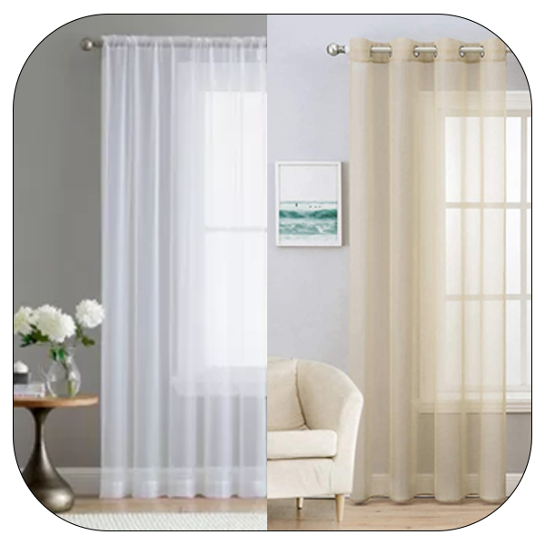 Sheer Voile Window Curtains 110'' Wide and 60'' Tall (one panel)