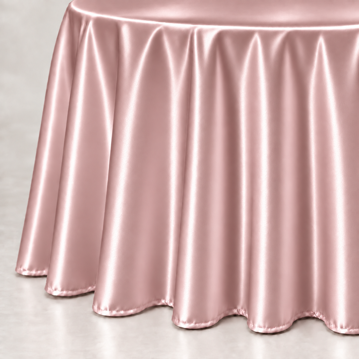 Bridal Satin Round Tablecloth - 120 Inch Linen