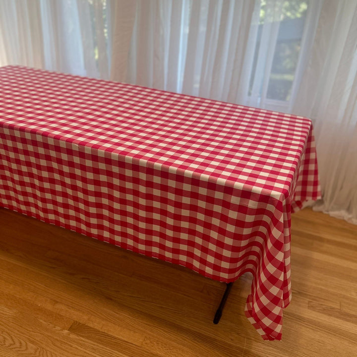 Polyester Gingham Checkered Poly Poplin Tablecloth 60 x 84 Inch – Free Shipping