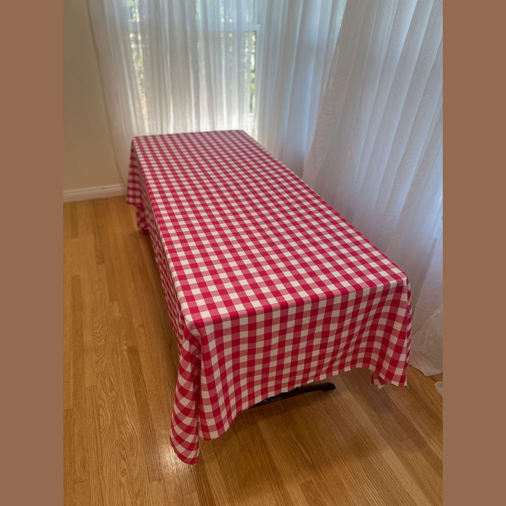 Polyester Gingham Checkered Poly Poplin Tablecloth 60 x 120 Inch – Free Shipping