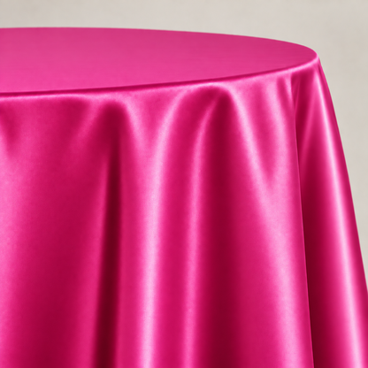Bridal Satin Round Tablecloth - 120 Inch Linen