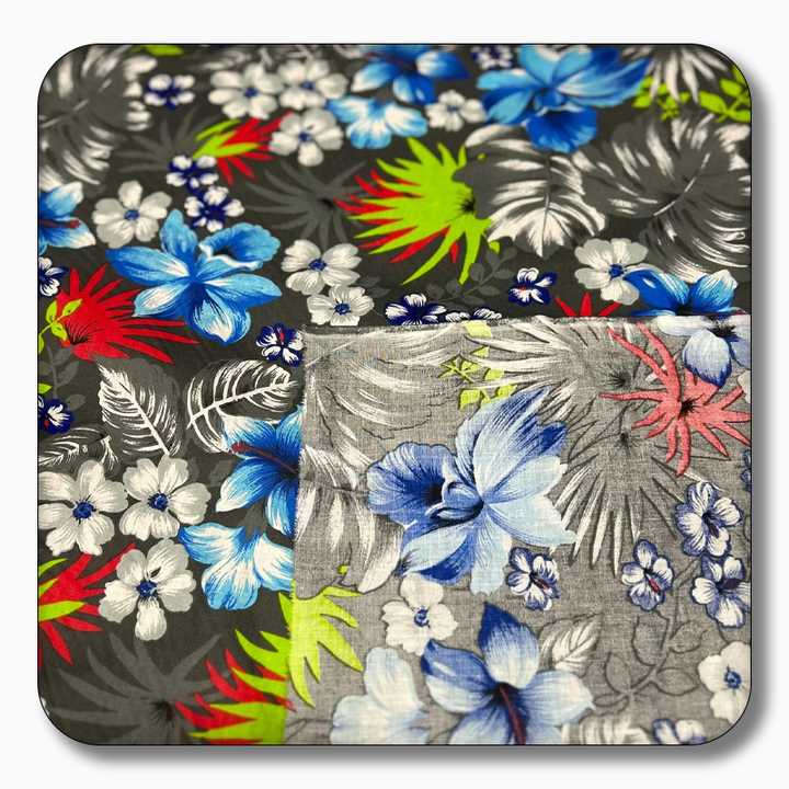 Hawaiian Print Poly Cotton Fabric - Sold by the Yard