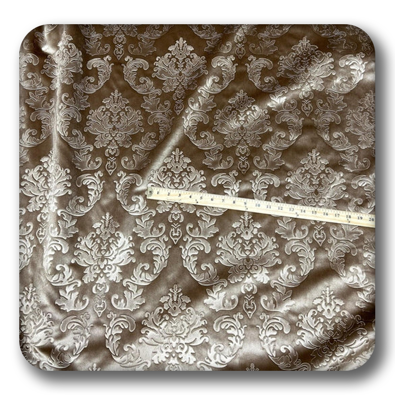 Embossed Damask Velvet Drapery - Upholstery Fabric - Sold by the Yard