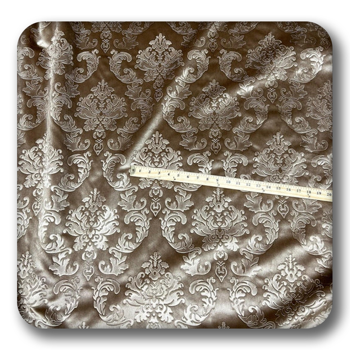 Embossed Damask Velvet Drapery - Upholstery Fabric - Sold by the Yard
