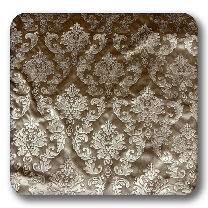 Embossed Damask Velvet Drapery - Upholstery Fabric - Sold by the Yard