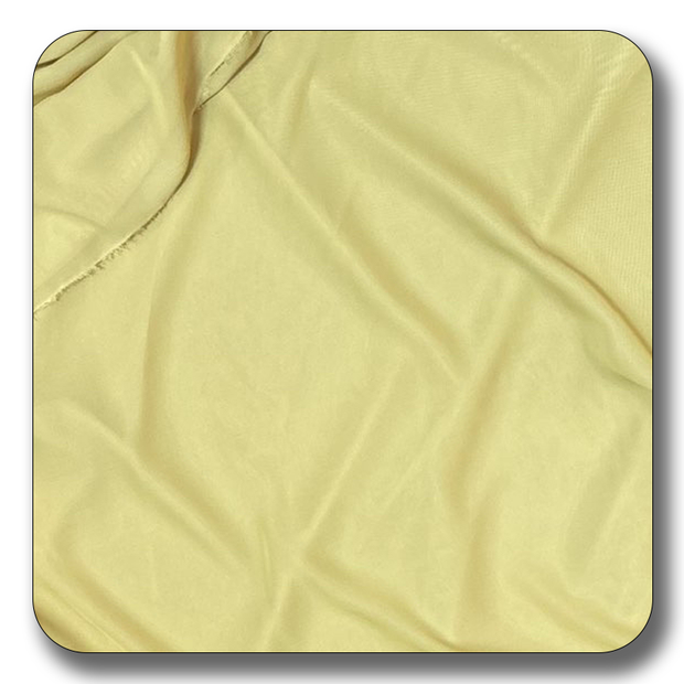 Light yellow polyester chiffon fabric, soft and durable, perfect for various sewing projects.