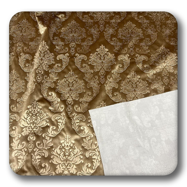 Embossed Damask Velvet Drapery - Upholstery Fabric - Sold by the Yard