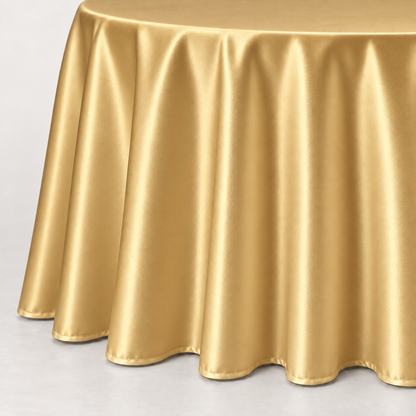 Bridal Satin Round Tablecloth - 120 Inch Linen