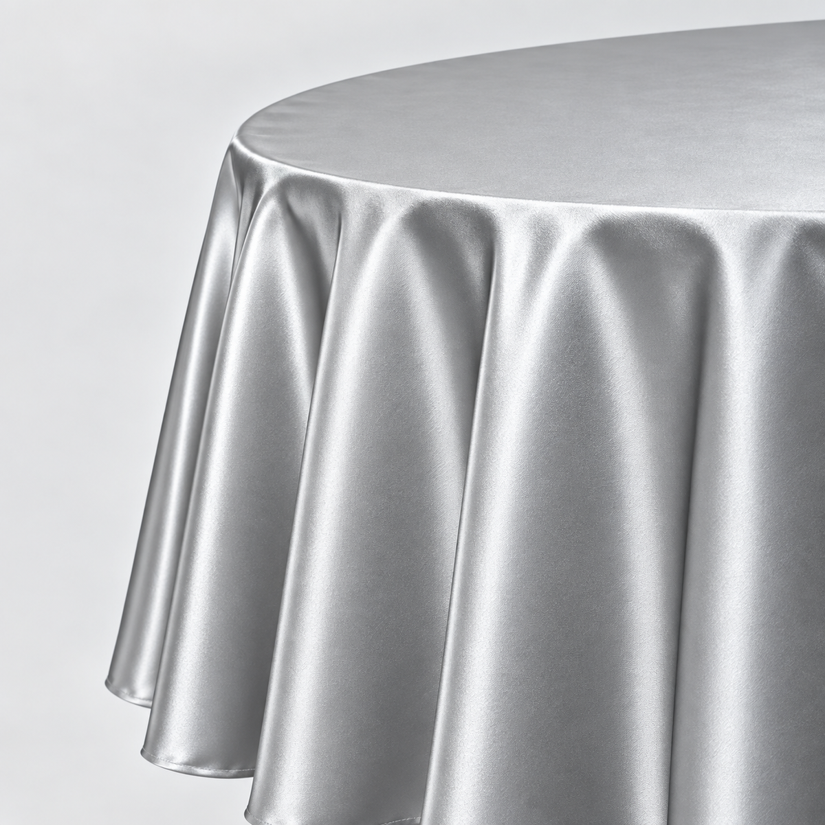 Bridal Satin Round Tablecloth - 120 Inch Linen
