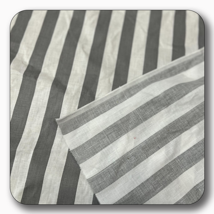 Stripe Print Poly Cotton Fabric 1" - Sold by the Yard