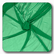 Green chiffon fabric, 100% soft polyester, lightweight and durable, ideal for creative projects and garments.
