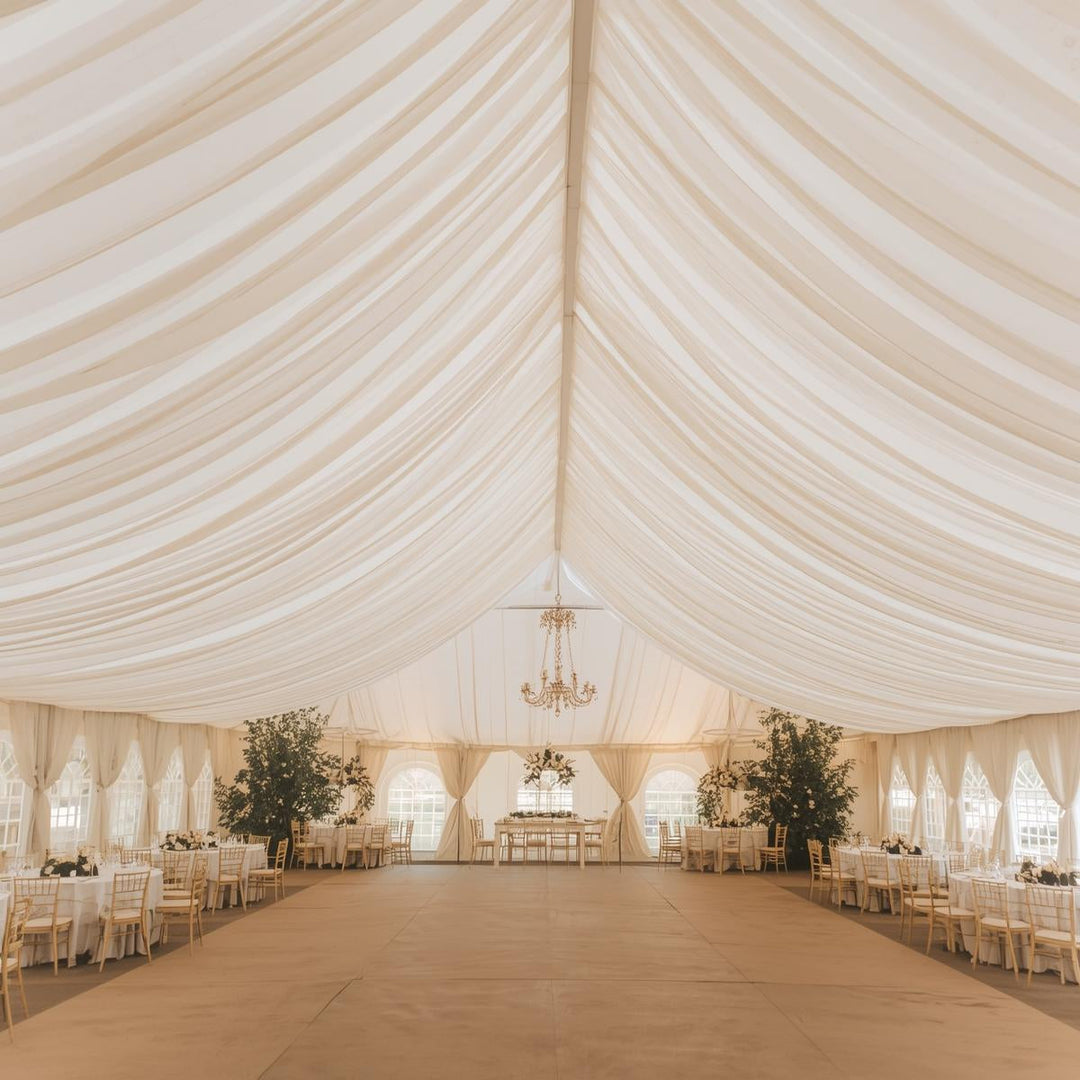 Polyester Ivory Sheer Voile Roll 50 Yard Continuous Pieces – 120” Wide | Wedding Backdrop | Free Shipping – Free Shipping