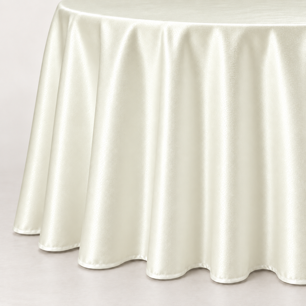 Bridal Satin Round Tablecloth - 120 Inch Linen