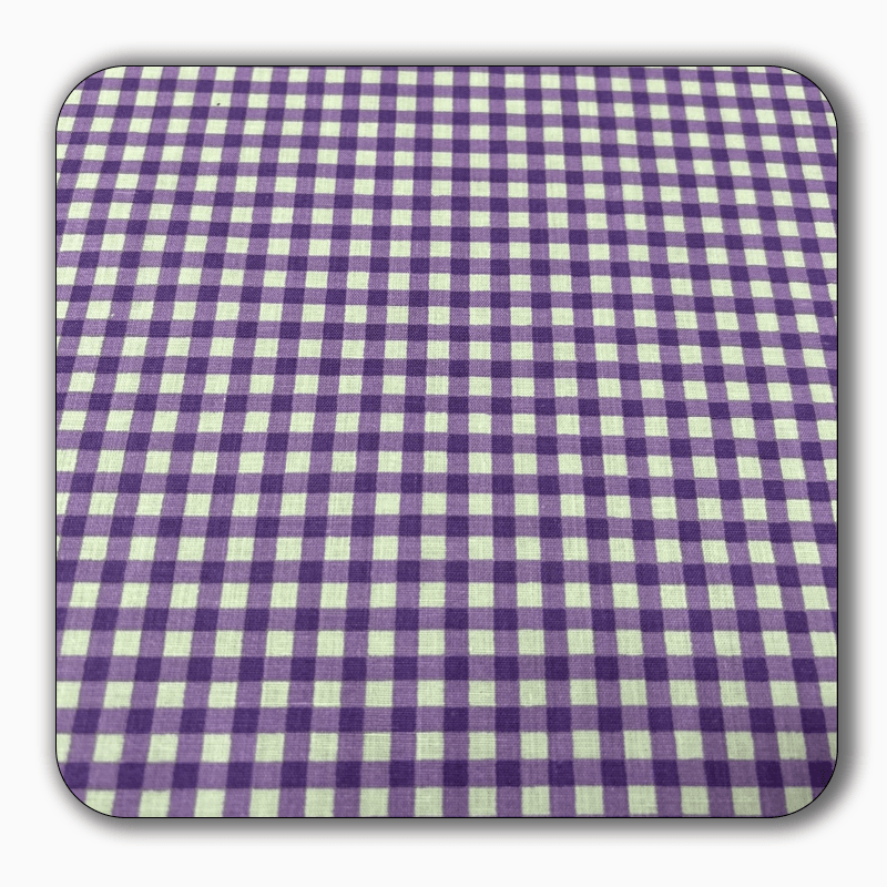 Checkered Print Poly Cotton Fabric 1" - Sold by the Yard