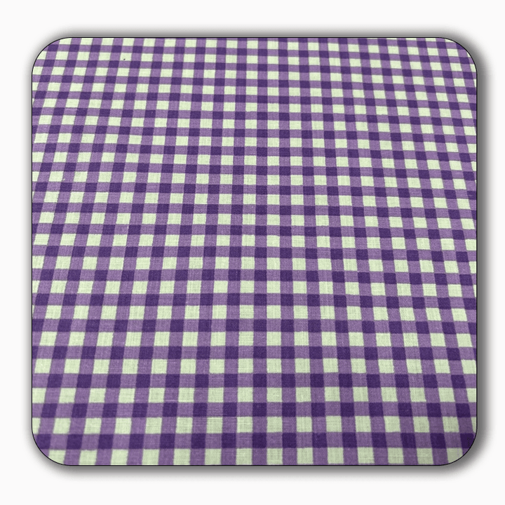 Checkered Print Poly Cotton Fabric 1" - Sold by the Yard